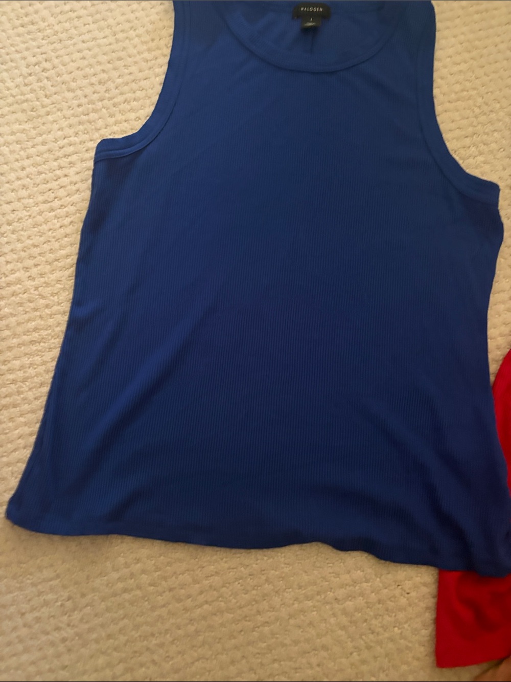 Halogen Cobalt Blue Ribbed Tank Top